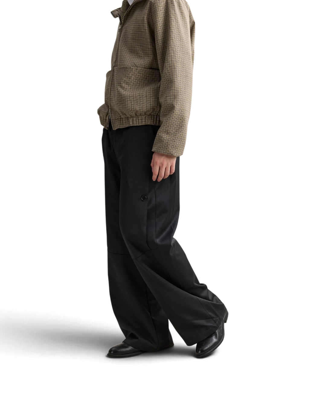 Lnx — Stud Worsted Wool Straight Trousers