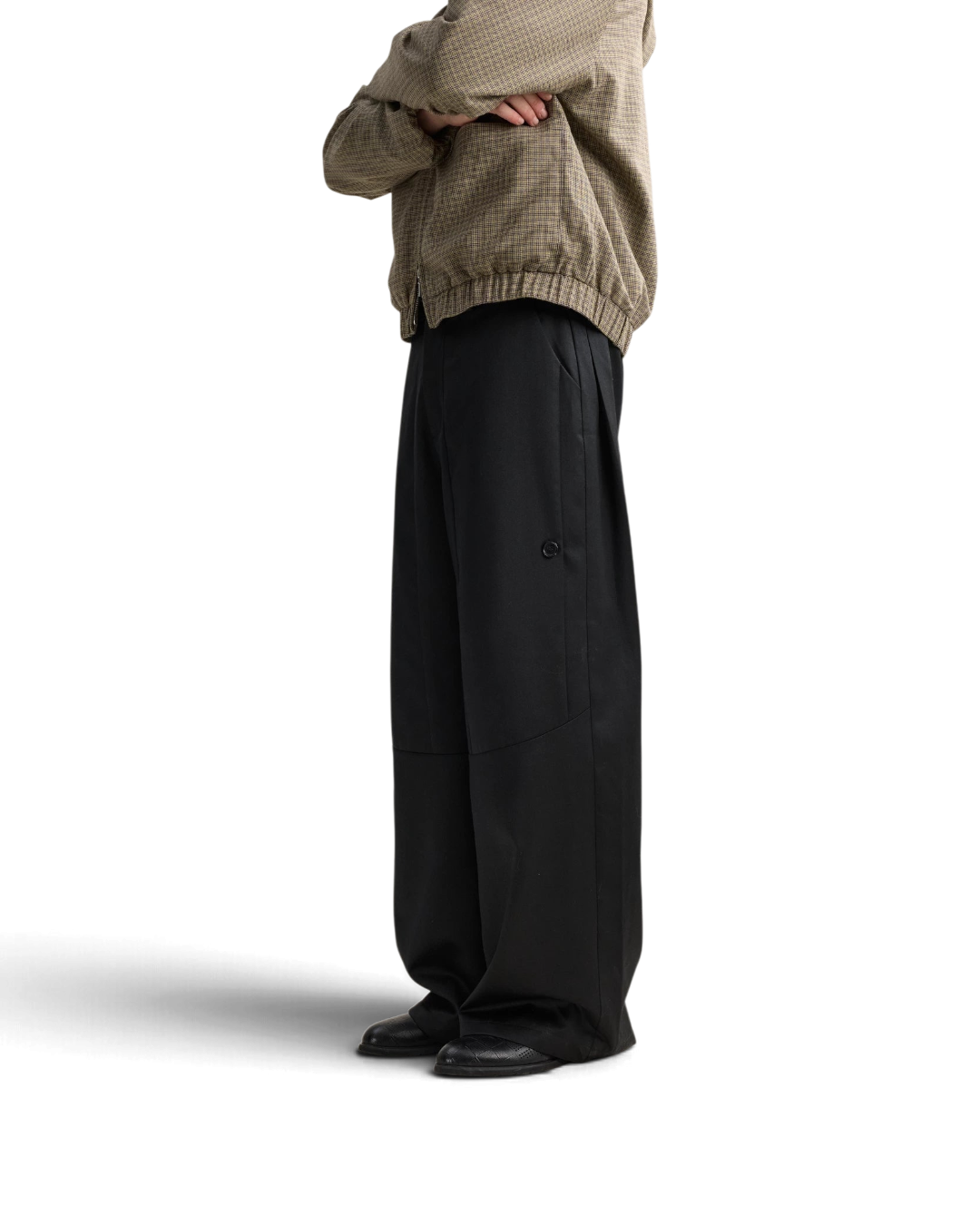 Lnx — Stud Worsted Wool Straight Trousers