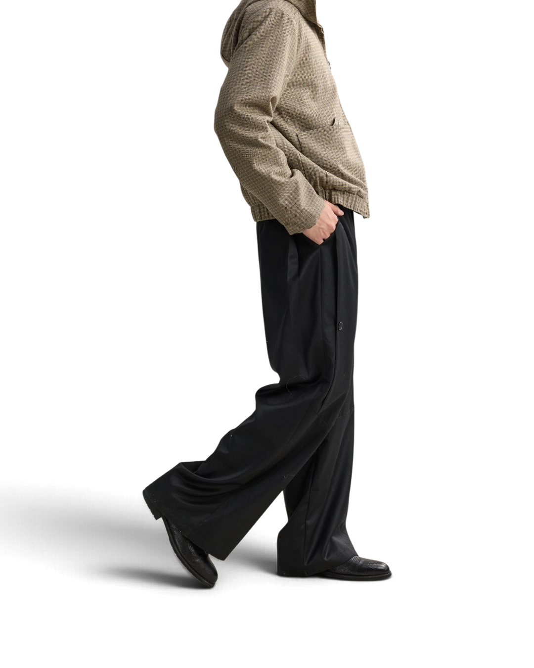 Lnx — Stud Worsted Wool Straight Trousers