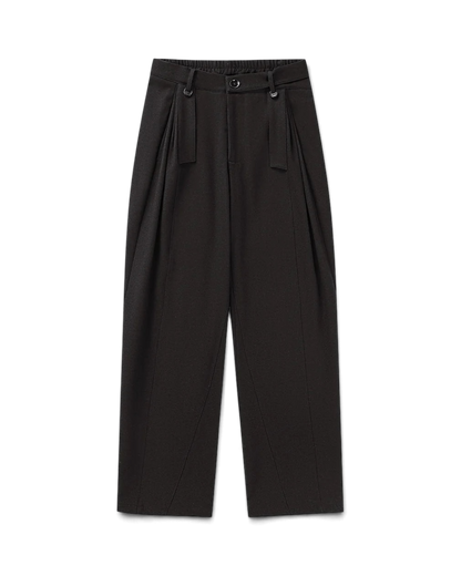 Conchoboe/Hollow Waist Pleat Pants flat front