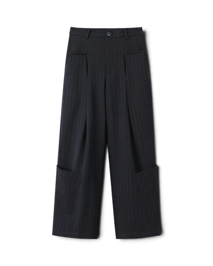 Conchoboe/Dark Stripe Patch Pants flat front