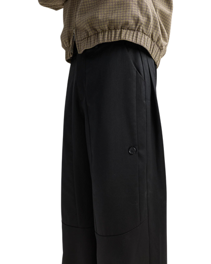 Lnx — Stud Worsted Wool Straight Trousers