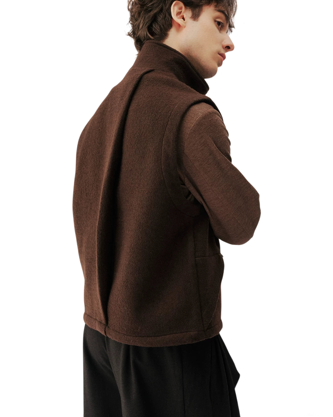 Conchoboe/Twill Flow Pleated Pocket Vest