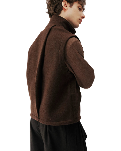 Conchoboe/Twill Flow Pleated Pocket Vest