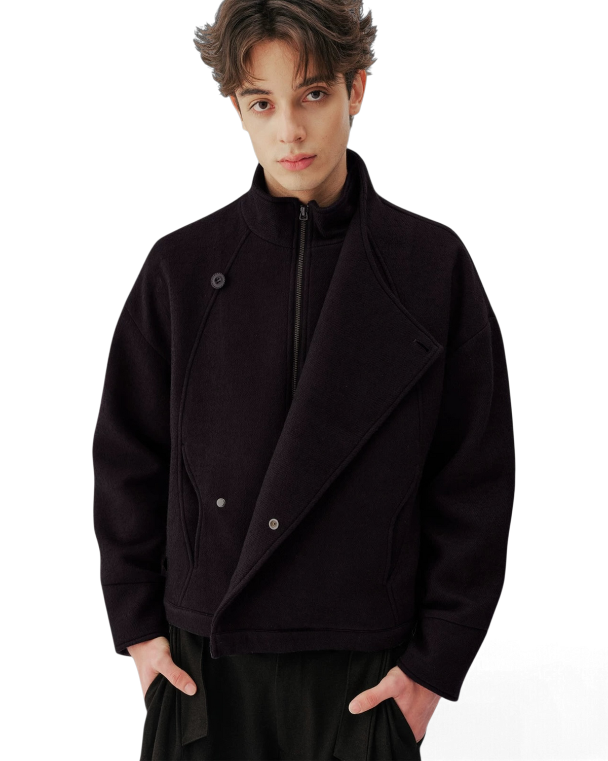 Conchoboe/Patchwork Stand Collar Jacket