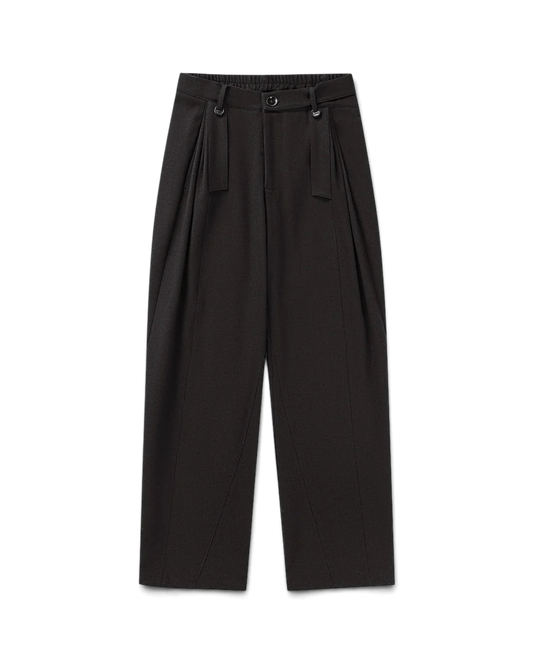 Conchoboe/Hollow Waist Pleat Pants flat front