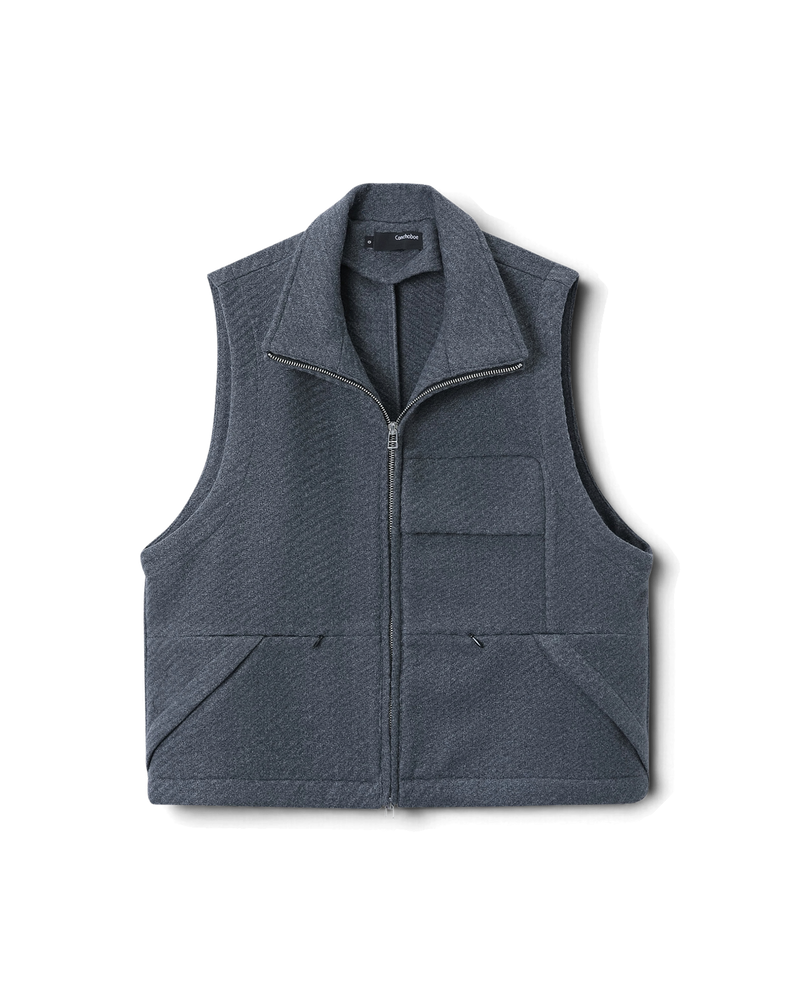 Conchoboe/Twill Flow Pleated Pocket Vest