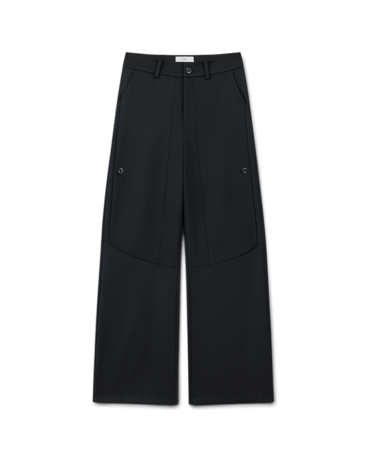 Lnx — Stud Worsted Wool Straight Trousers