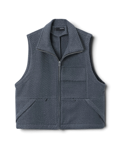 Conchoboe/Twill Flow Pleated Pocket Vest