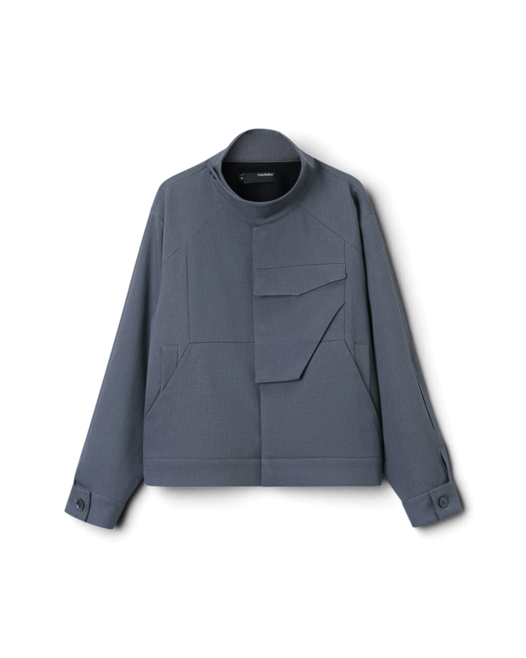 Conchoboe/Stand Collar Patchwork Pocket Jacket