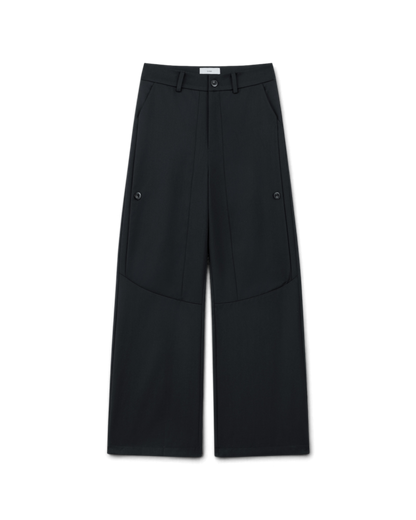 Lnx — Stud Worsted Wool Straight Trousers