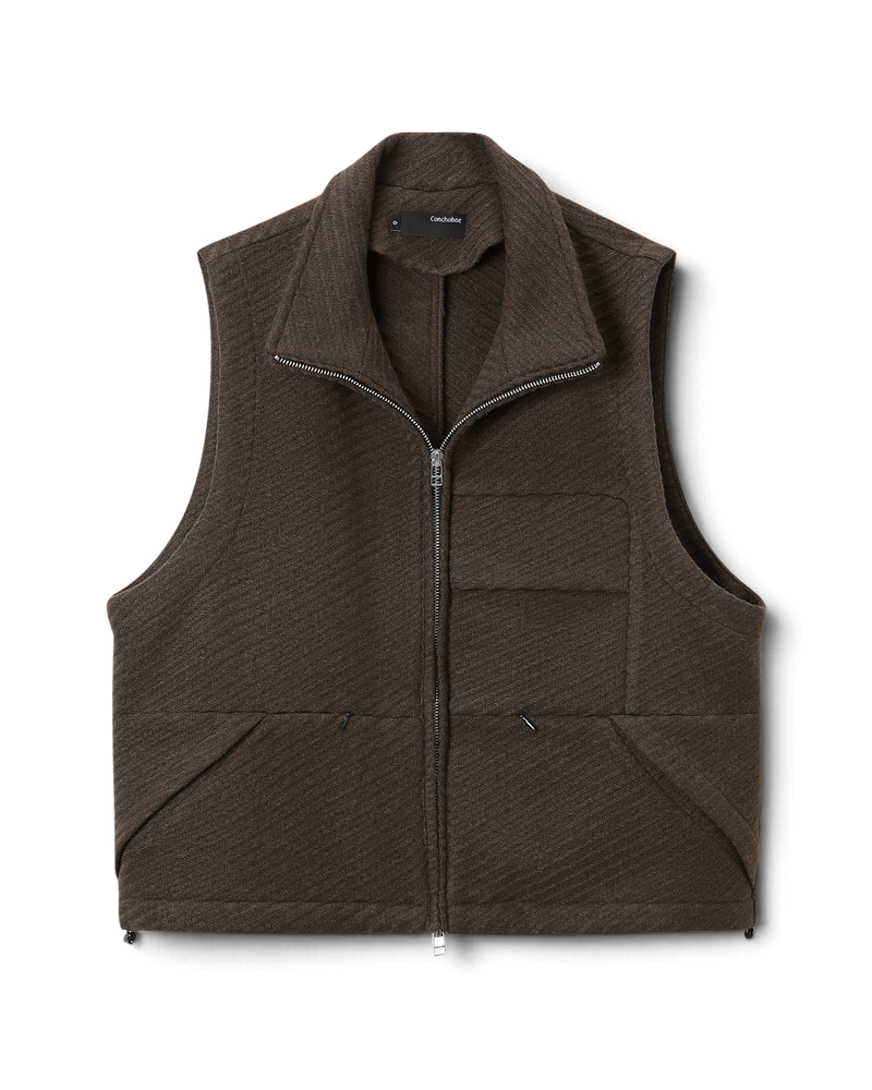 Conchoboe/Twill Flow Pleated Pocket Vest