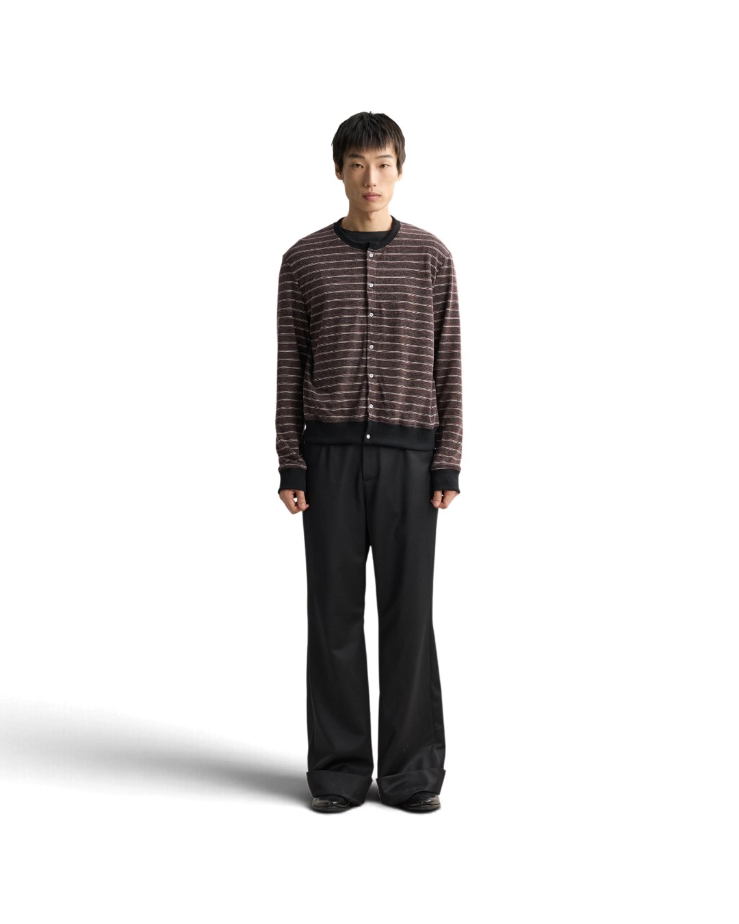 Lnx — Stria Striped Slim Knit Cardigan