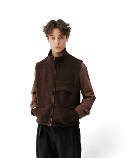 Conchoboe/Twill Flow Pleated Pocket Vest