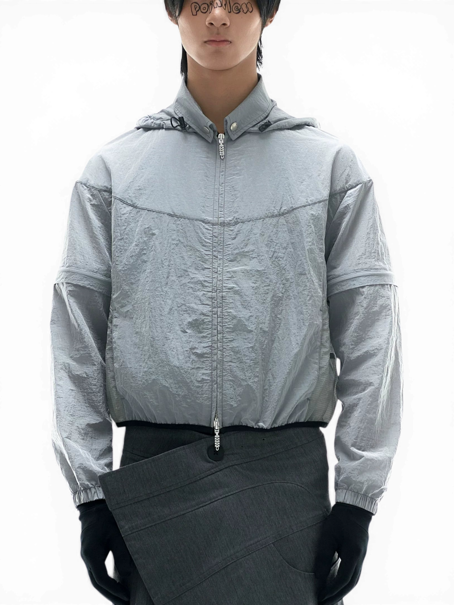 Pointless — Silver Metallic Removable Sleeve Jacket