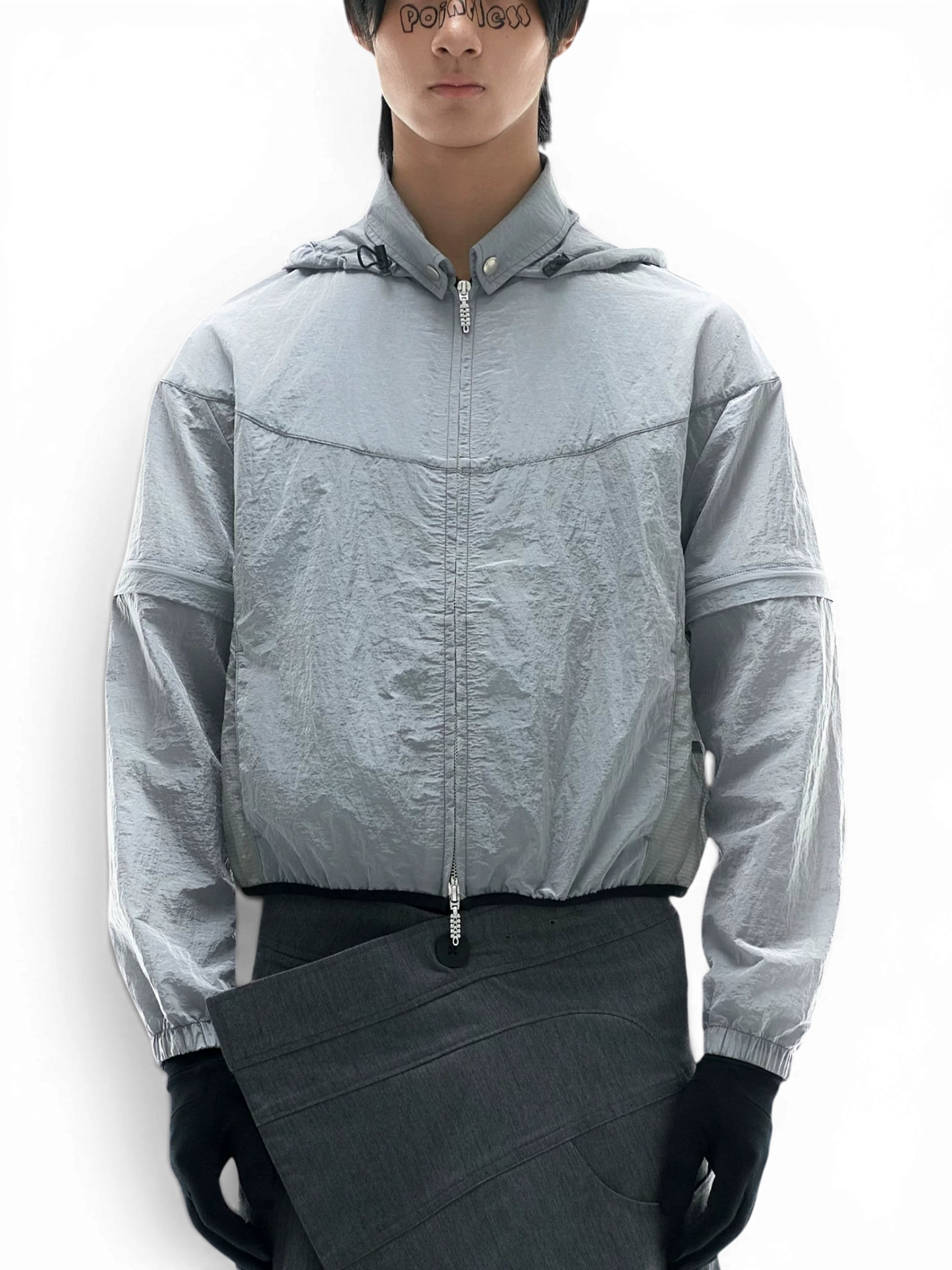 Pointless — Silver Metallic Removable Sleeve Jacket