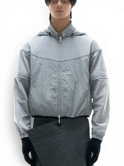 Pointless — Silver Metallic Removable Sleeve Jacket